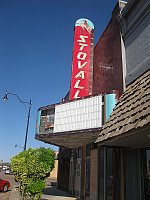 USA - Sayre OK - Abandoned Stovall Theatre Sign & Odd Symbols (20 Apr 2009)